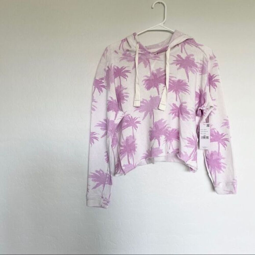 NWT Southern Purple Palm Tree Dye Cropped Hoodie S